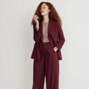 MADEWELL Drapeweave Caldwell Double-Breast Blazer Cabernet Maroon Red Sz S {W5}